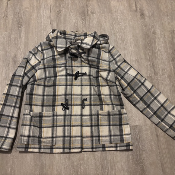 Wool plaid toggle button peacoat - Picture 2 of 4